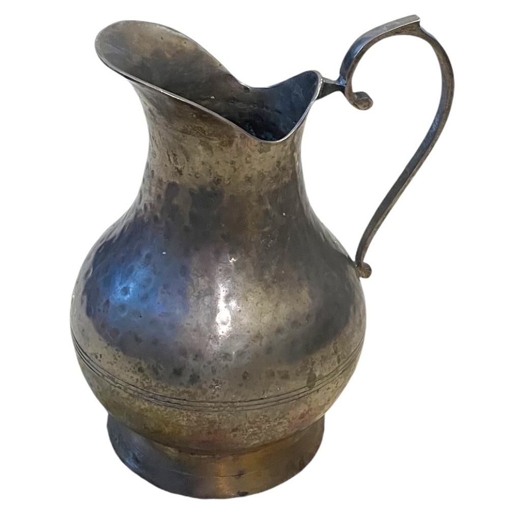 Vintage Handmade Hammered Silver Plated Decanter